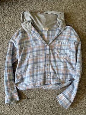 Cropped flannel shirt, size S